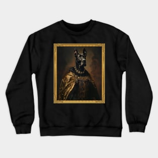 Noble Hound: Black Great Dane in Royal Attire (Framed) Crewneck Sweatshirt